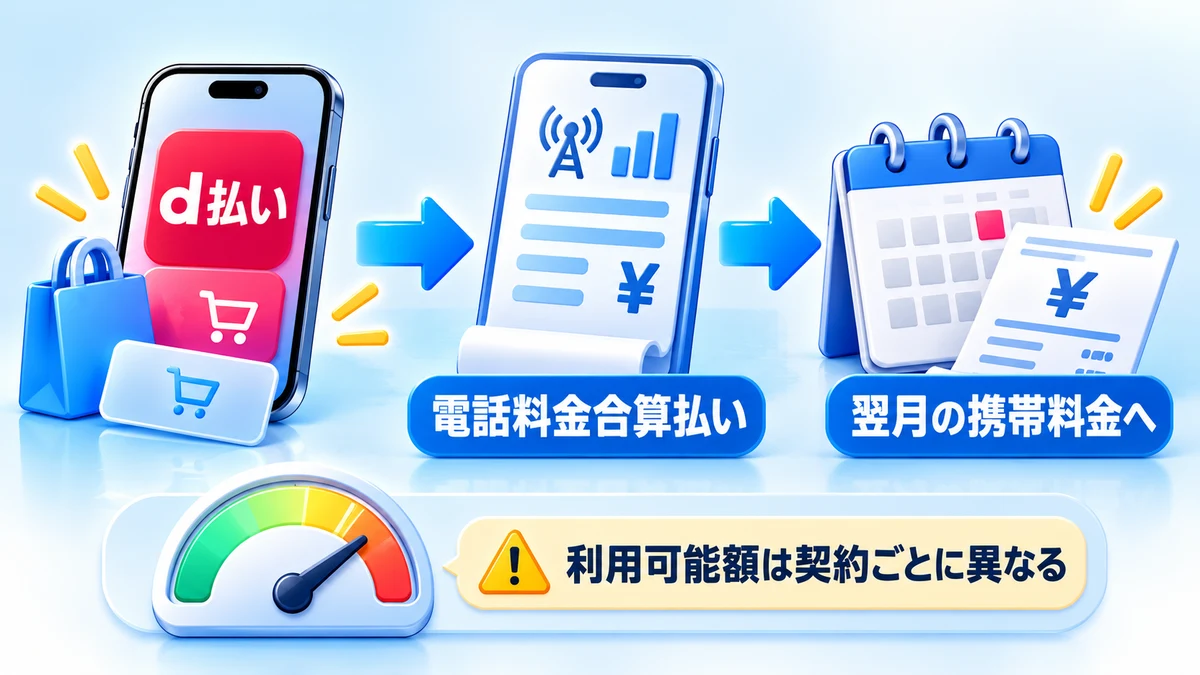 d払いの電話料金合算払いが翌月の携帯料金へ請求される流れ